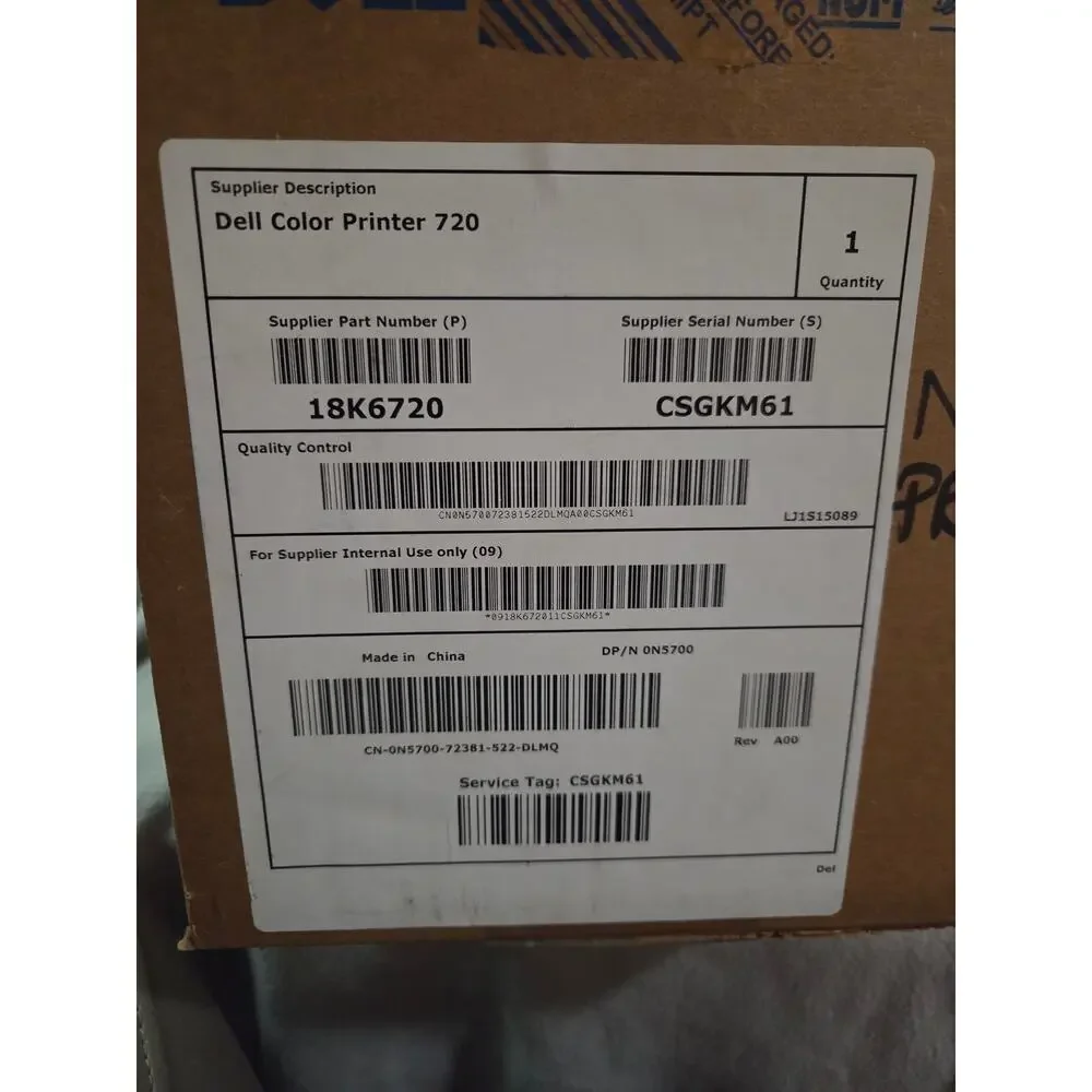 Dell Color Printer 720 Inkjet Brand New In Original Box